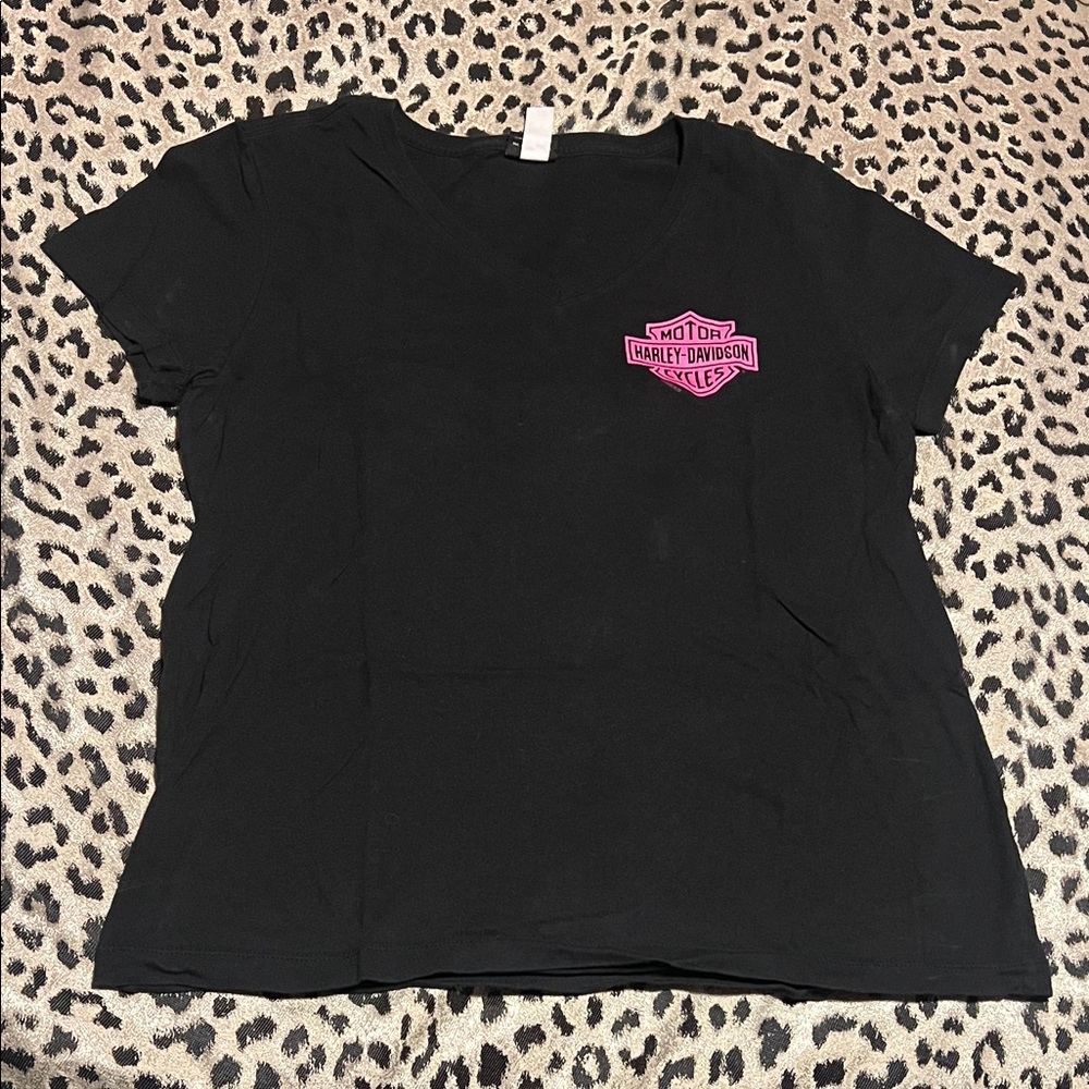 Harley-Davidson Black Tee with Pink Emblem